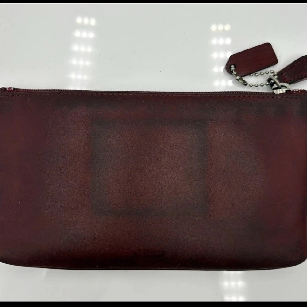 Vintage Coach Flat Card Wallet Skinny Case Red Glovetanned Leather - Picture 2 of 12